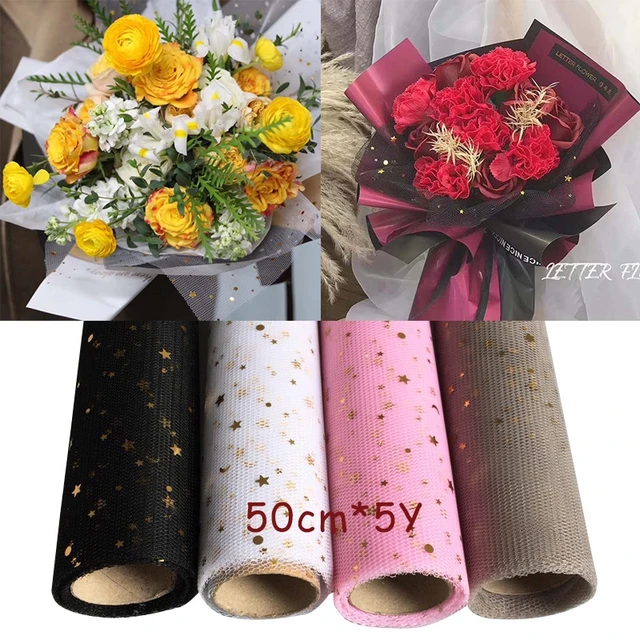 Malla para envolver Flores, Material de embalaje regalos, ramo de flores, suministros de papel decoración de boda, manualidades 50cm x 5 yardas - AliExpress