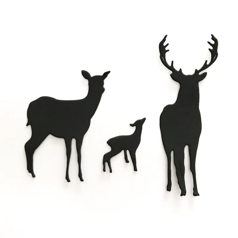 

New 3Pcs Deer Christmas Metal Cutting Dies for Scrapbooking DIY Album Embossing Folder Paper Cards Maker Template Stencils Craft