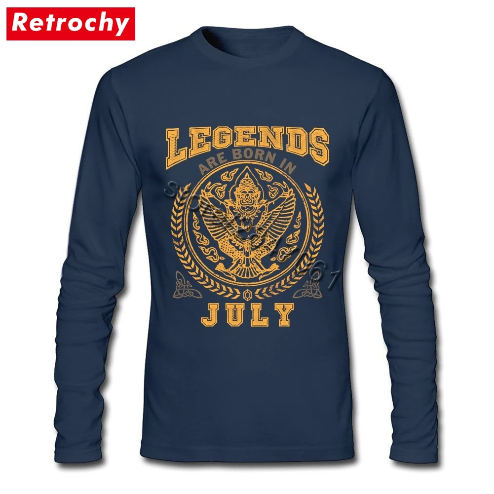 Модная футболка в стиле хип-хоп с надписью «Legends Are Born In July»; футболка Homme; футболка с круглым вырезом из эко-хлопка; большие размеры - Цвет: Navy