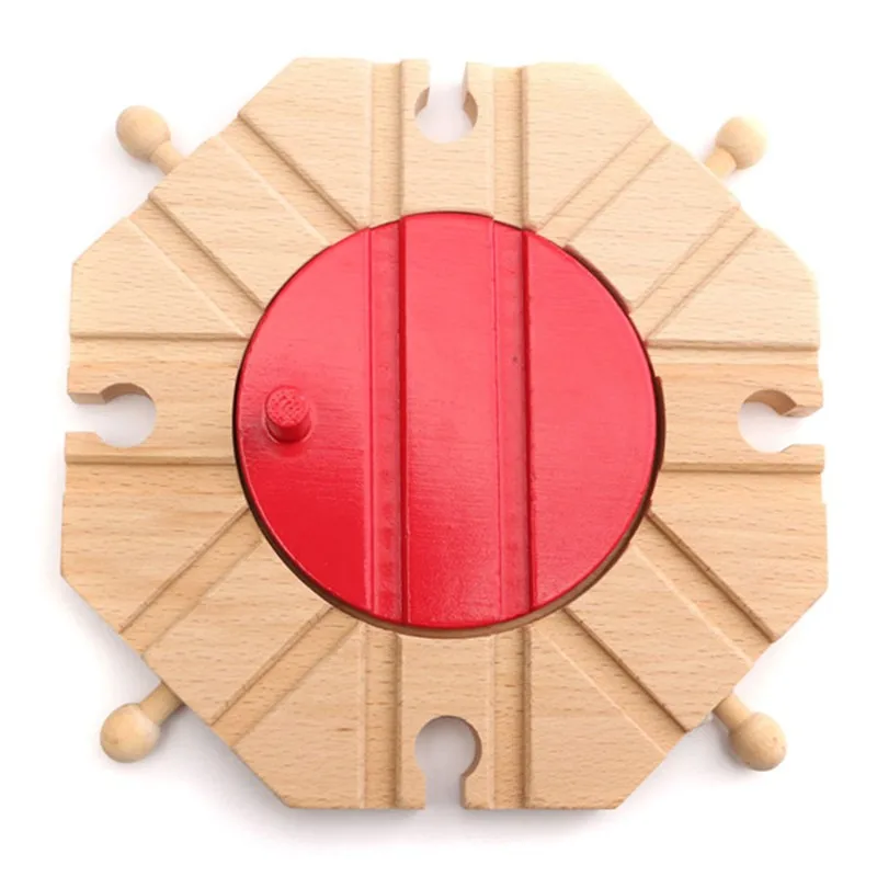 

EDWONE -9pcs/lot Tomas Railway Train Toys Beech Wood Bend Track and Switch Track fit Thomas and Brio Boy Kids