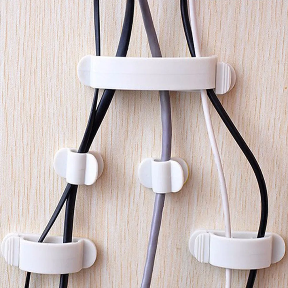 

10PCS/Pack Self-adhesive Cable Holder Clip Buckle Cord Plastic Ties Wire Organizer Fastener Cable Management Storage Collector