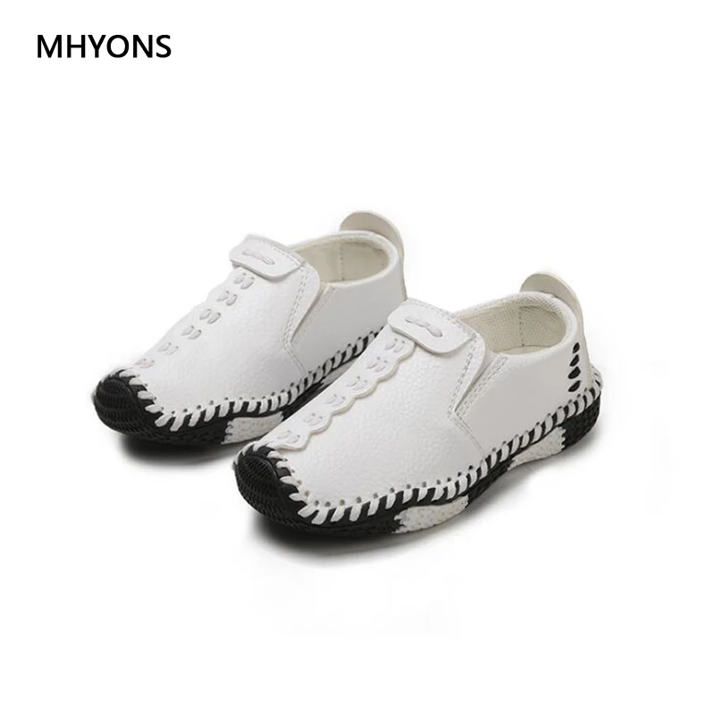 MHYONS/Новинка года; детская обувь; кожаная обувь для мальчиков и девочек; Лоферы без застежки; мокасины для самых маленьких на мягкой подошве; модные детские кроссовки
