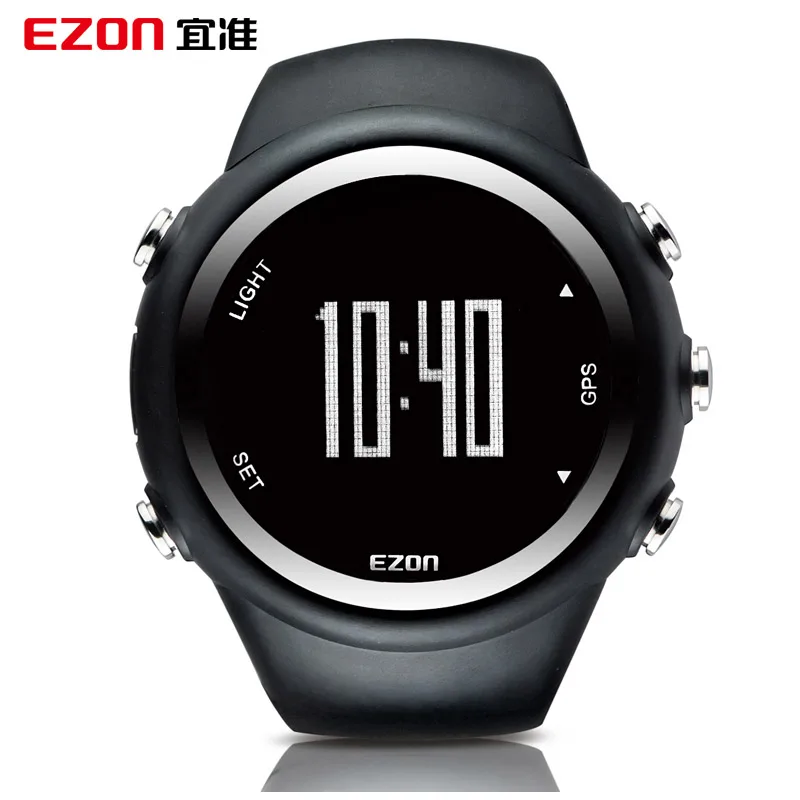 EZON gps работает счетчик калорий Профессиональный Фитнес Спорт Horloge 50 м водонепроницаемый Horloges для Mannen Zwart Rood Blauw T031 - Цвет: T031A01