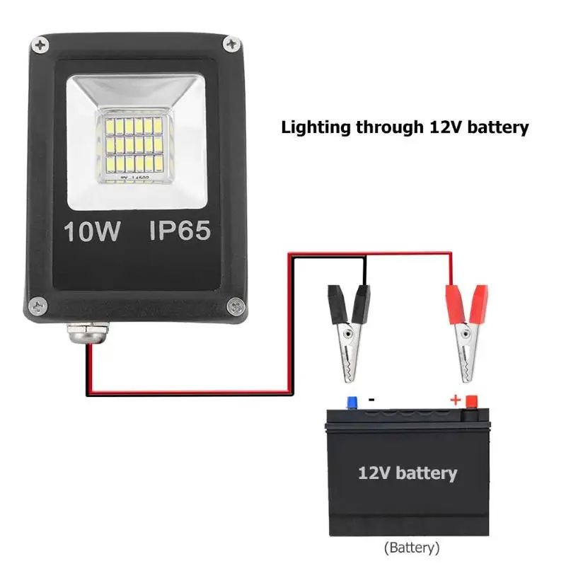 Светодиодный прожектор IP65 Водонепроницаемый светодиодный свет потока 12 V 6500 K наружной стены прожектор фара