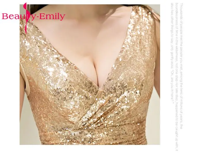 Beauty Emily Sexy Long Golden Evening Dresses 2017 Floor-length Evening Occasion Party Prom Dresses vestido de noite Beauty Emily Sexy Long Golden Evening Dresses 2017 Floor-length Evening Occasion Party Prom Dresses vestido de noite