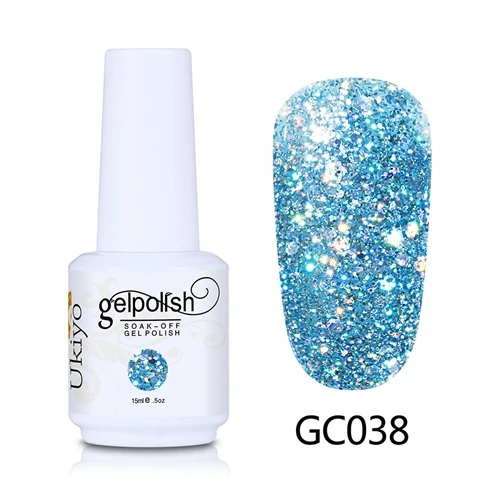 GC038 Ukiyo 15 мл Блестящий замачиваемый Гель-лак для ногтей Vernis Полупостоянный УФ-гель для ногтей Цветной Гель-лак для ногтей DIY - Цвет: GC038