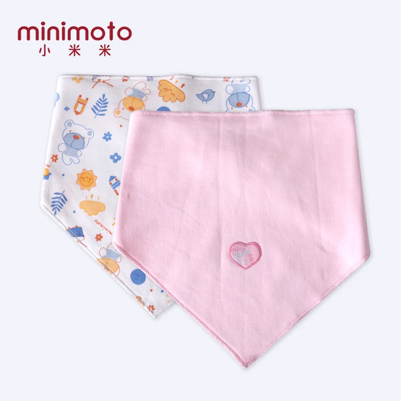 Minimoto 2 шт./компл. модная одежда для новорожденных, треугольное полотенце Детские Бандана Нагрудники унисекс для младенцев Водонепроницаемый шейный платок детские слюнявчики
