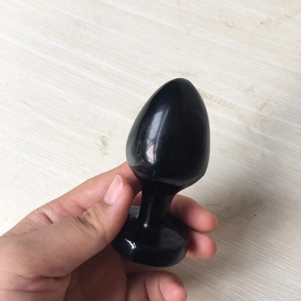 Натуральный черный обсидиановый Кристалл Камень Йони яйцо сообщение релаксации точка для женщин здоровья Исцеление