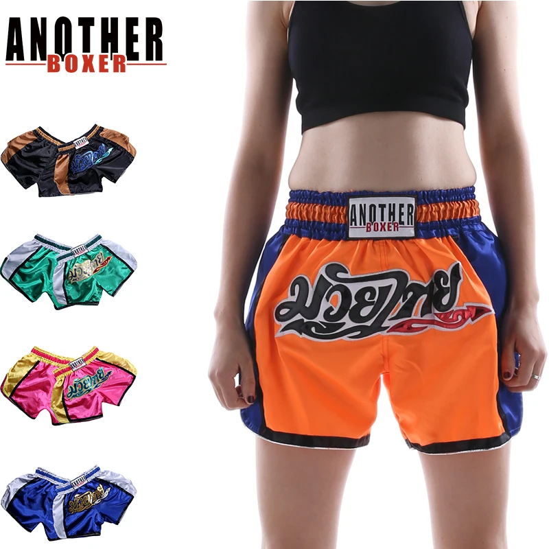 

2019 Boxing short muay thai fightwear blue and red star custom muay thai shorts men and women MMA shorts drop shipping