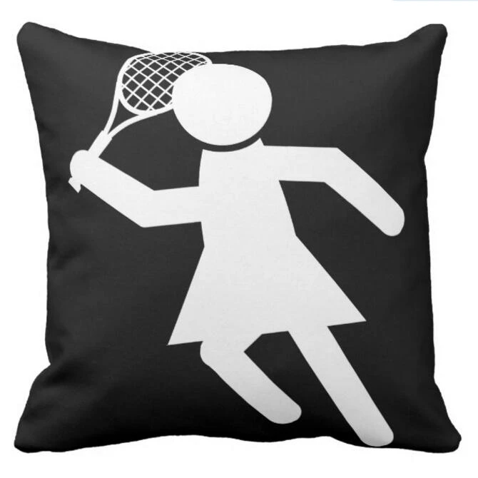 Female Player Новинка, чехол для подушки для теннисного плеера, черный чехол для тенниса, мужской женский теннисный симбл, подарки, классный спортивный домашний декор - Цвет: Female Player