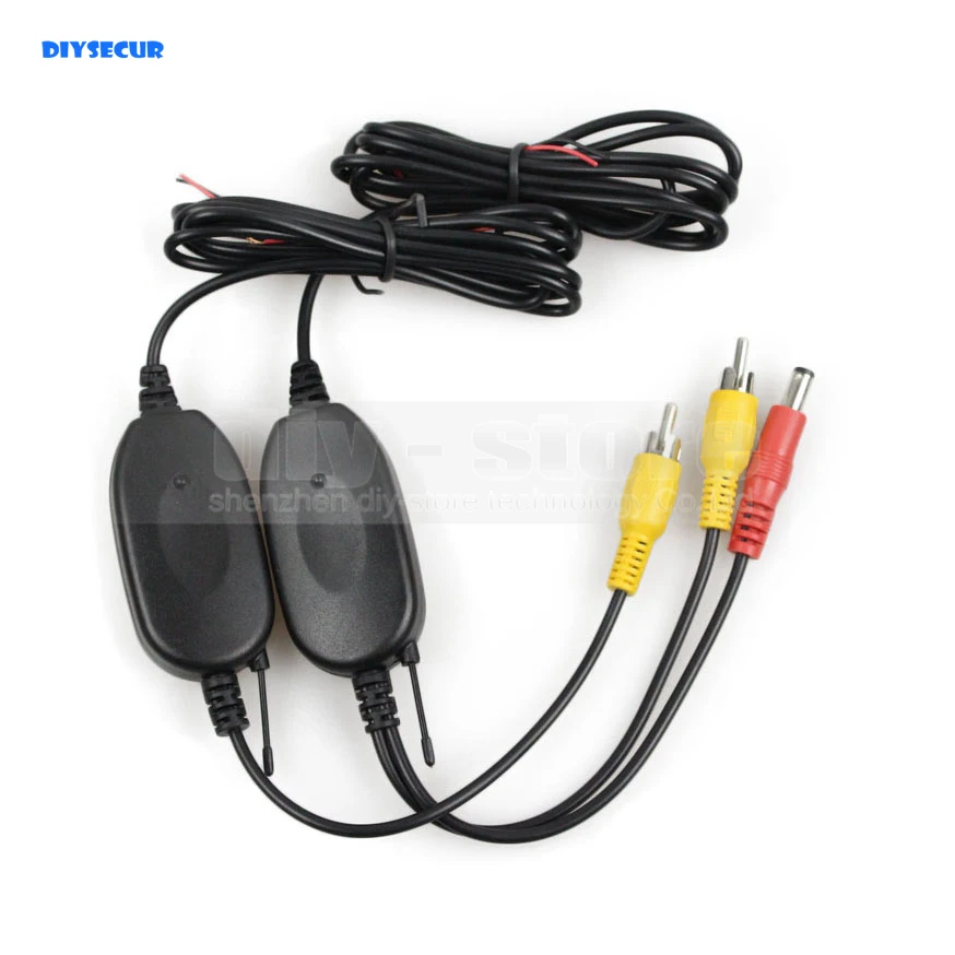 

DIYSECUR Wholesale 2.4 G Wireless RCA Video Transmitter Receiver Car Rear View System for Car Backup Camera and Car Monitor