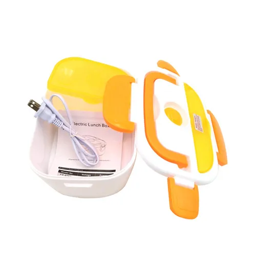 Orange US plug Многофункциональный Ланч-бокс с электрическим подогревом для школы, контейнер для еды, нагреватель с ложкой, 110-220 В, пластиковый офисный Ланч-бокс, л - Цвет: Orange US plug
