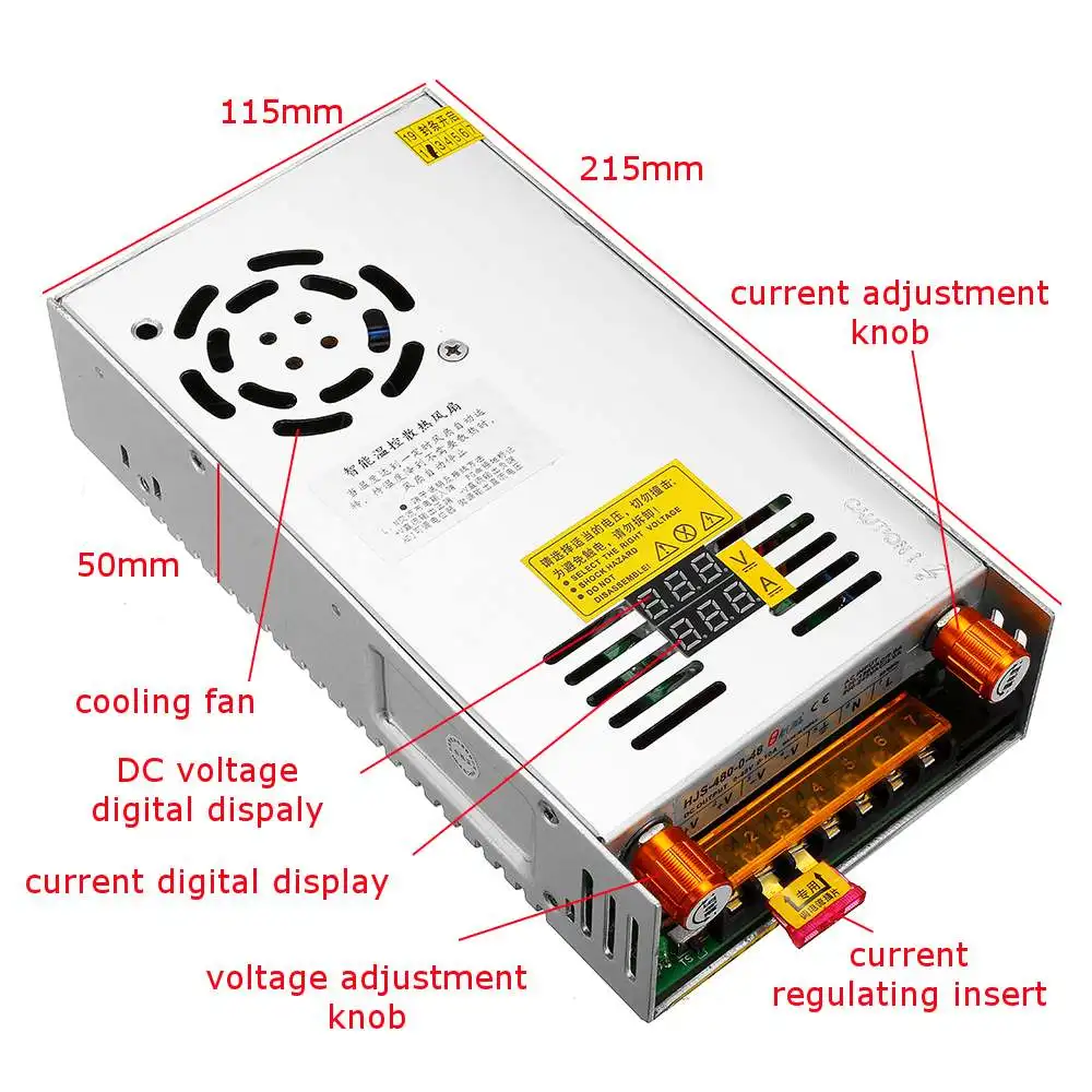 AC 110/220V to DC0-48V 36V 24V 0-10A 15A 20A 480W импульсный источник питания трансформатор Регулируемый цифровой двойной ЖК-дисплей переключатель