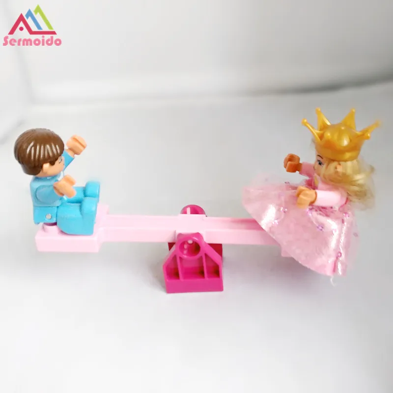 

sermoido Toys Princess Prince Seesaw Building Blocks DIY Bricks Set Compatible With Duplo Educational Toys For Children DBP250