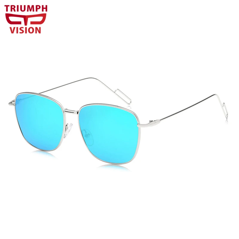 TRIUMPH VISION трендовые маленькие квадратные солнцезащитные очки для женщин водительские поляризованные Lunette новые зеркальные цветные дизайнерские Oculos de sol - Цвет линз: 004