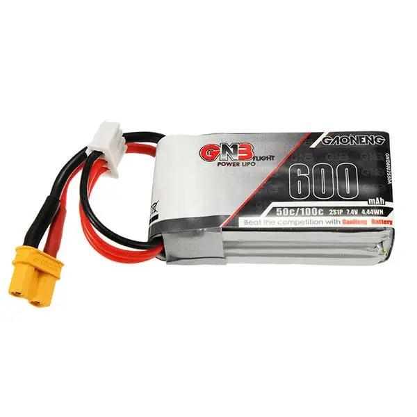 

2PCS Gaoneng GNB 600mAh 2S 7.4V 50C/100C HV Lipo battery XT30 JST Plug for iFlight CineBee Betafpv Cine Whoop Beta FPV Drone