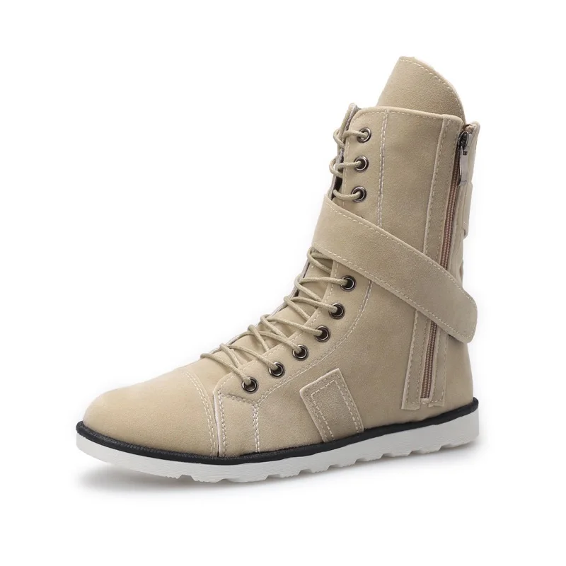 Aleafalling Super Classcial Outdoor Men's Relax Boots Office Male's Sneakers Boots High Tube Side And Zip Open MBT20
