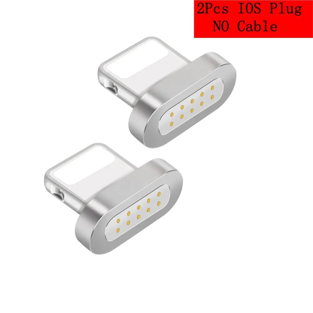 2 Pcs IOS Plug Олаф Магнитный кабель для подключения к сети Тип C Micro USB C 8 pin адаптер быстрой зарядки телефона Microusb Тип-C магнит Зарядное устройство Шнур вилки - Цвет: 2 Pcs IOS Plug