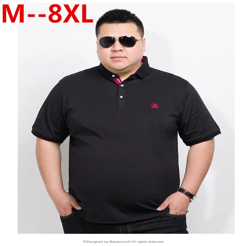 Плюс размер 10XL 8XL 6XL 5XL 4XL брендовая одежда поло для мужчины однотонная рубашка поло Повседневная мужская футболка Топы хлопок свободный крой - Цвет: 6