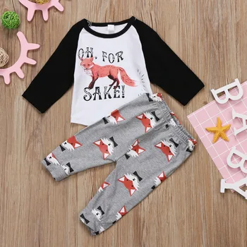

Cotton Long Sleeve Toddler Baby Boy Girl Romper T-shirt Tops+Long Pants Xmas Clothes Outfits