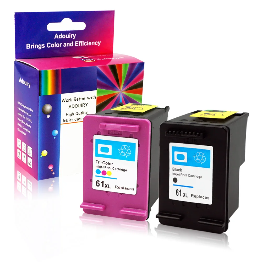 2PK 61XL Black&Color Ink Cartridge High Yield for HP Deskjet 1000 1050 1055 2050 2512 3000 ENVY