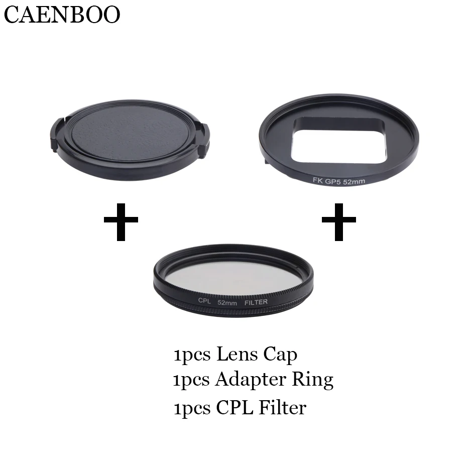 3in1 CPL Filter Набор фильтров для экшн-камеры CAENBOO для GoPro Hero 5/6 Hero5/Hero6, черный,, желтый, красный, для дайвинга, для плавания, водонепроницаемый, 52 мм, чехол для фильтра - Цвет: 3in1 CPL Filter