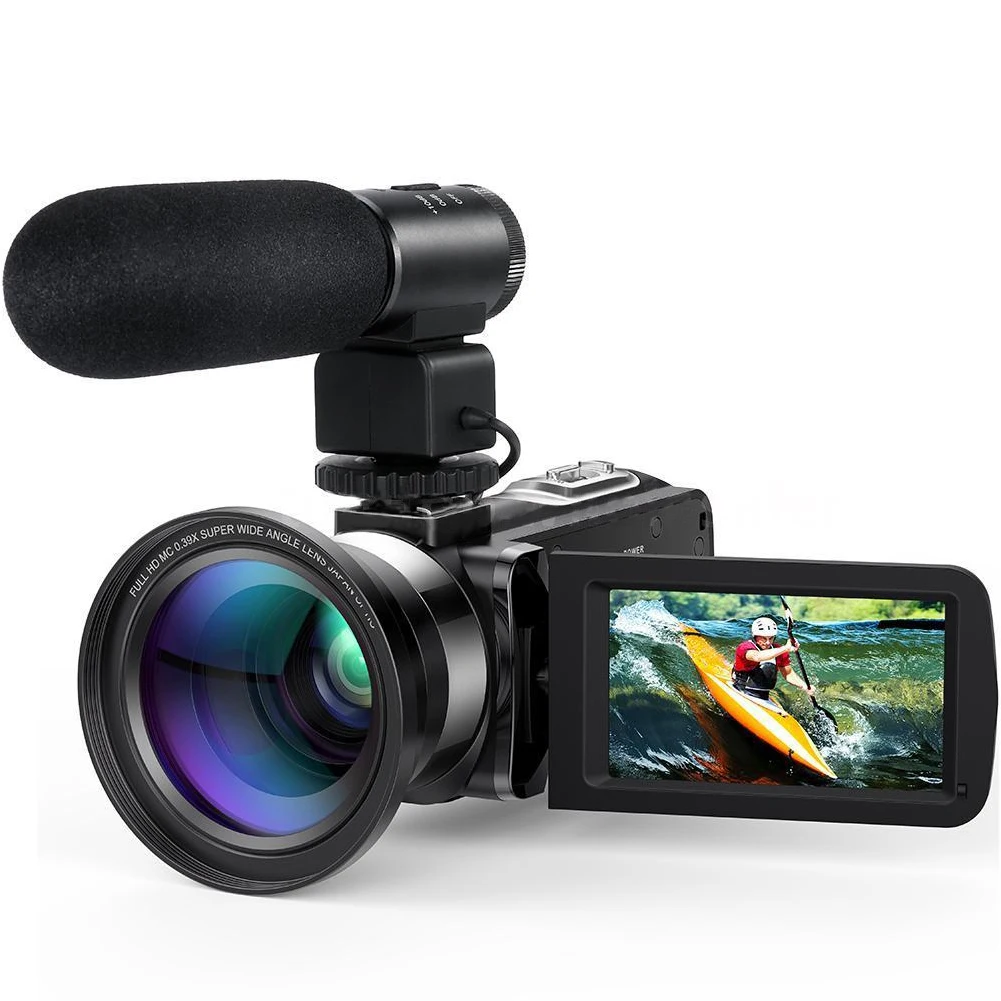 

LCD Touch Screen HD 1080P Video Camera 16X Zoom Night Vision 24MP Digital Camcorder Remote Control Wide Angle Lens/Mic Cameras