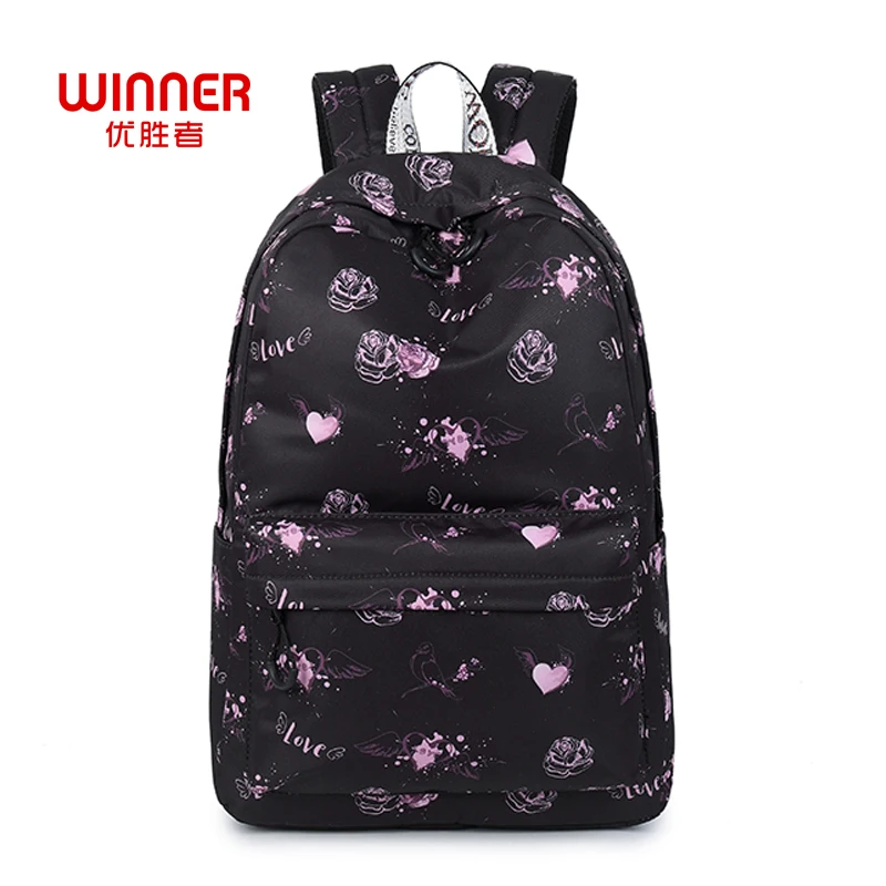 

WINNER Love Heart Printed Rucksack For Teenager Girls Cute Designer Schoolbag Floral Backpacks Feminina Notebook Mochila