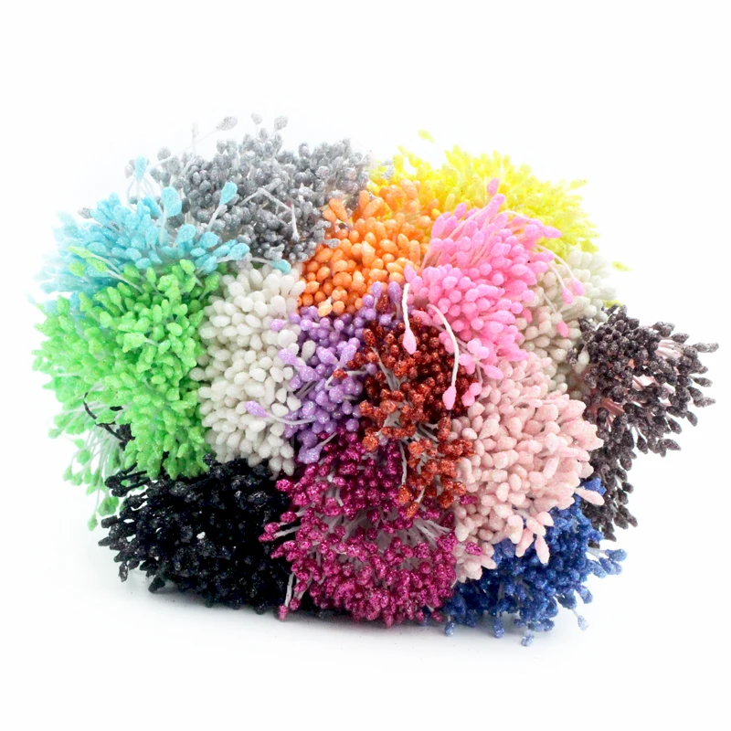 

288pcs/lot 3mm Double Tips Multicolor Floral Glitter Stamen Pistil Wedding Decoration DIY C11C3G02C