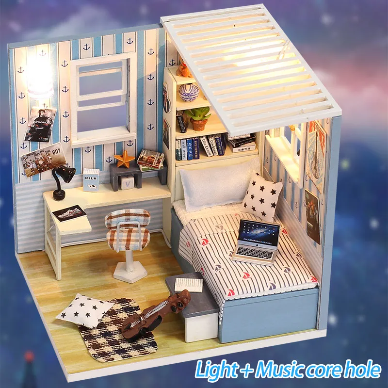 Сборка DIY Деревянные маленькие дома Барта Miniaturas с Кукольный дом мебель игрушки для детей подарки на день рождения