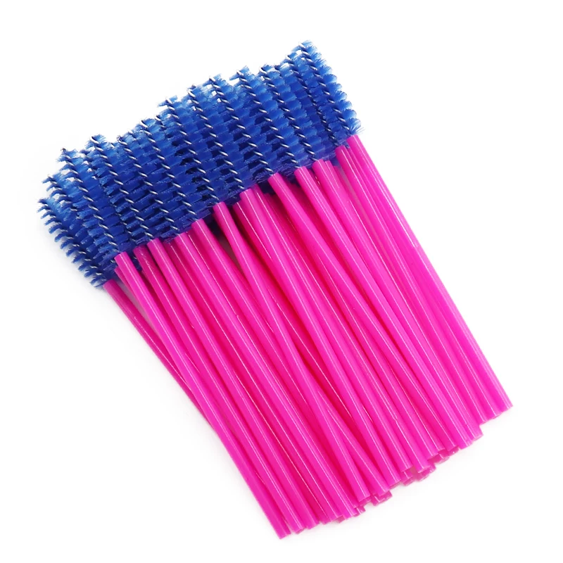50pcs Blue 02 50 шт./упак. щетка для ресниц Макияж щеточки Одноразовые Тушь для ресниц палочки для мотальные ресницы косметические кисти инструменты для макияжа - Handle Color: 50pcs Blue 02