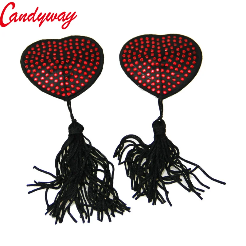 4 pairs Sexy Women Milk Paste Tassel Sequin decorate Paste Breast Bra