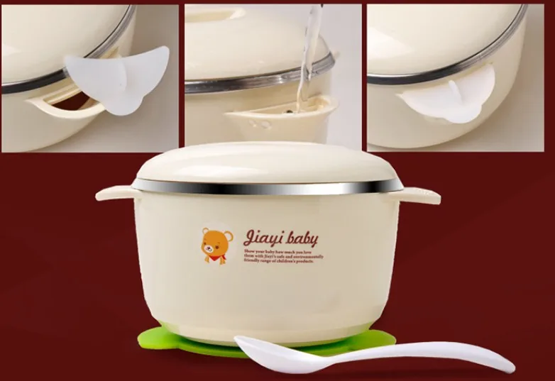Baby Bowl Kids Plate Stainless Steel Kids Tableware Spoon Suction Cup Bowl For Baby Cartoon Bear Feeding Feeding Bowl Keep Warm Baby Bowl Kids Plate Stainless Steel Kids Tableware Spoon Suction Cup Bowl For Baby Cartoon Bear Feeding Feeding Bowl Keep Warm