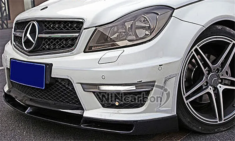 V Стиль передний спойлер для Mercedes Benz W204 C63 F/L Купе Седан 2012