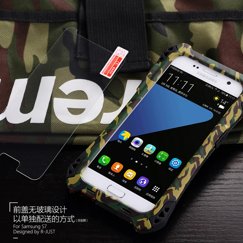 R-просто Amira противоударный металлический Углеродный волокно чехол для samsung Galaxy S7 край G930 G9350 смартфон Стекло