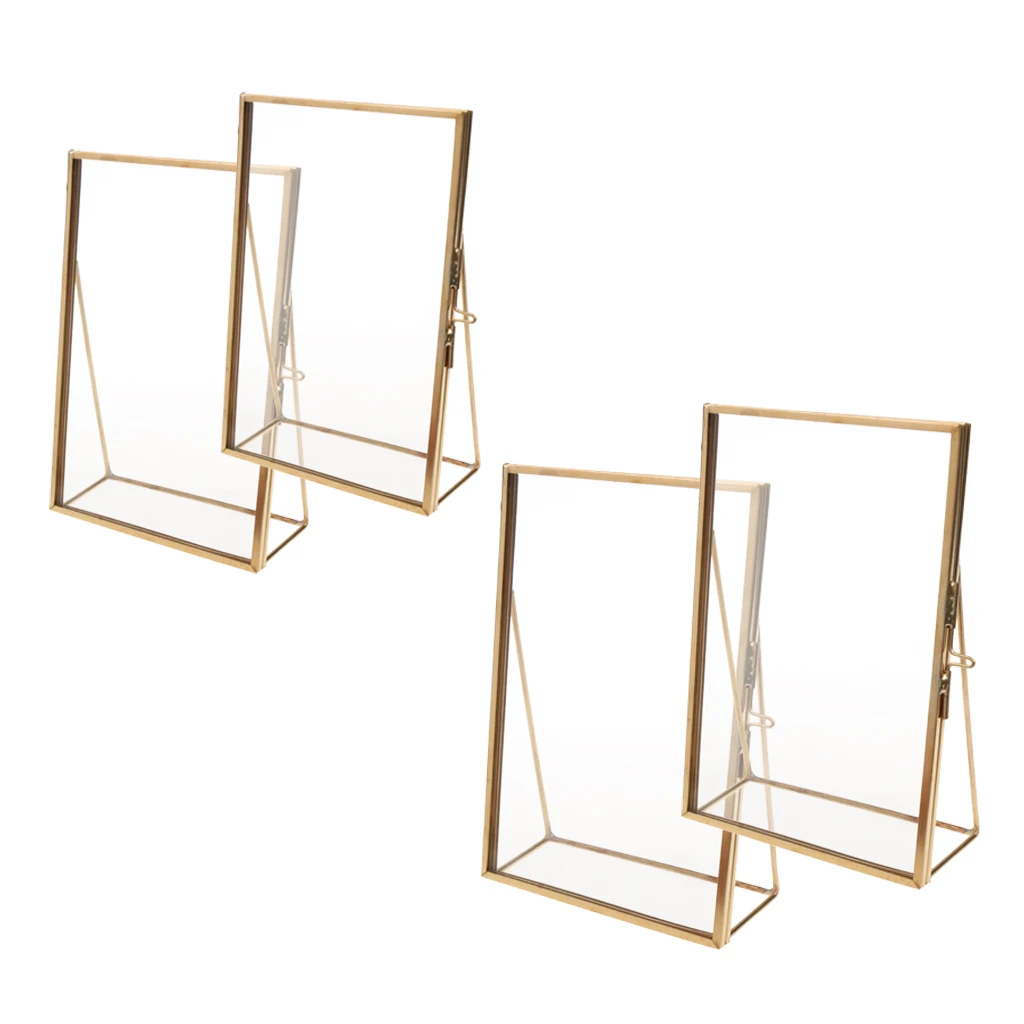

Set of 4, Modern Desk Glass Photo Frame for Displaying Artwork Certificate Picture Pressed Item Flower