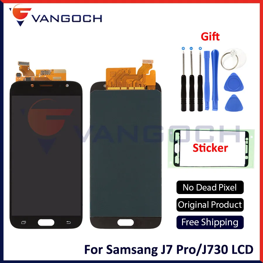 

A++ Original AMOLED For Samsung Galaxy J7 Pro J730 J730F 2017 Full Display LCD Screen TouchScreen Digitizer Assembly Replacement