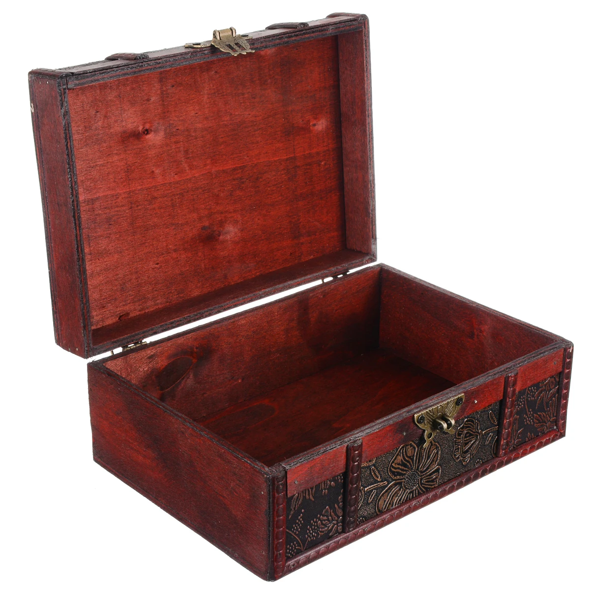 Handmade Large Wooden Decoration Lock Jewelry Necklace Bracelet Makeup Home Storage Organization Boxes