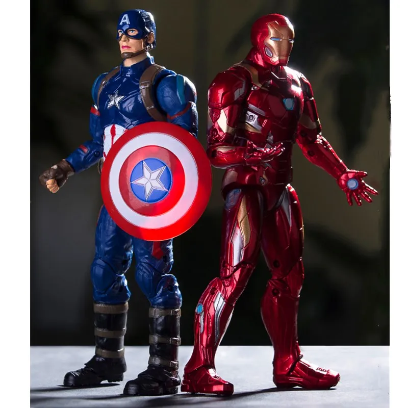 

7 Inches The Avengers Captain America & Iron Man Movable Assemble Model Civil War Boxed PVC Action Figure Collection Model Toys