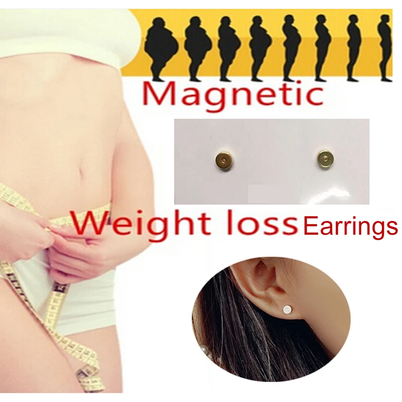 1 пара, модные магнитные серьги-гвоздики для похудения для женщин, пластырь для похудания, магнитные ювелирные изделия для здоровья