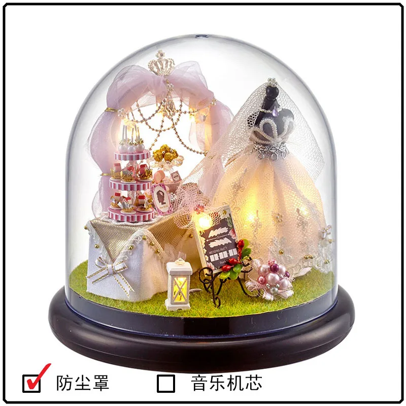 B022 miniatura миниатюрный мини модель здания Наборы деревянный Вечная любовь игрушка в подарок Пылезащитный чехол
