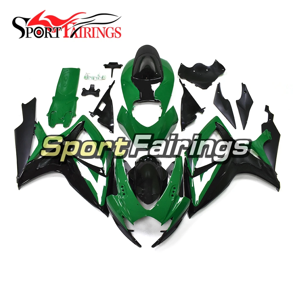 Полный обтекатели для Suzuki GSXR600-750 2006 2007 ABS Пластик Чехлы для инжектора мотоцикл GSXR600 GSXR750 K6 06 07 Цвета: зеленый, черный корпус
