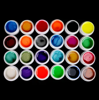 

New Arrived UV Builder Gel Acrylic Nail Art Set for Nail Tips 24 PCS Mix Colors Pearls
