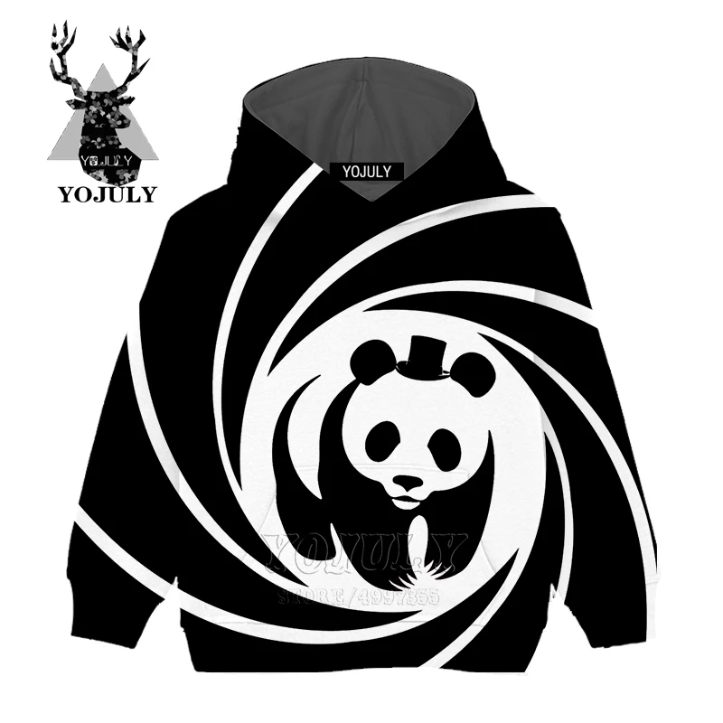 YOJULY line gentleman panda Baby Boys Girls Teens 3d print t shirt/Shorts/Sweatshirt/Zip hoody/trousers Fashion kid Clothes X62