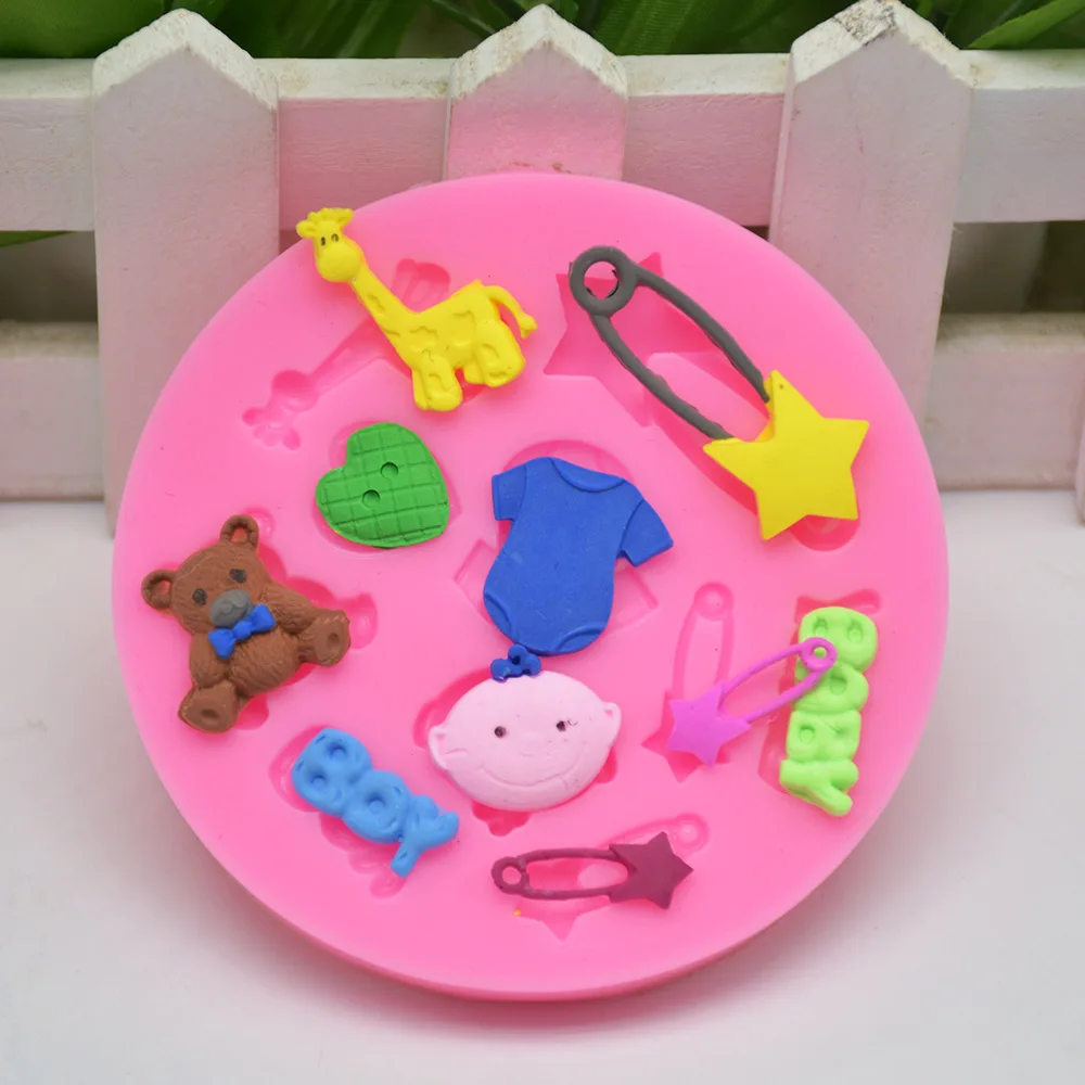 Baby Shower Party 3D Silicone Fondant Mold Xmas Gift For