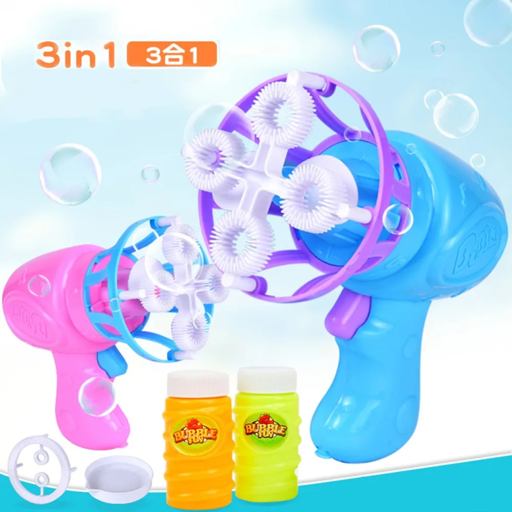 

Cartoon Bubble Blower Machine Toy Kids Soap Water Bubble Gun Water Gun family games Manual Gun Blower Toys for Children gift hot