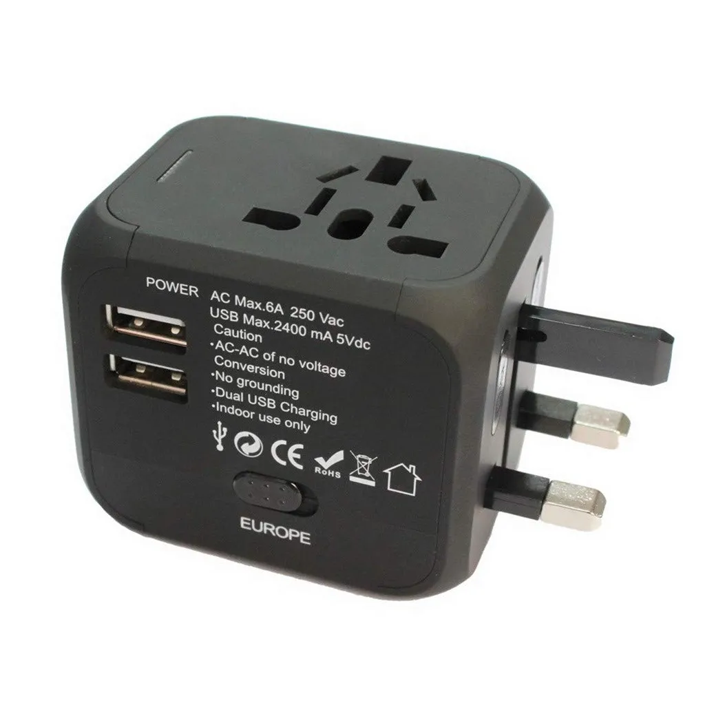 VOBERRY 2 usb-разъем, зарядное устройство Универсальный во всем мире путешествия международного путешествия адаптеры питания предлагает