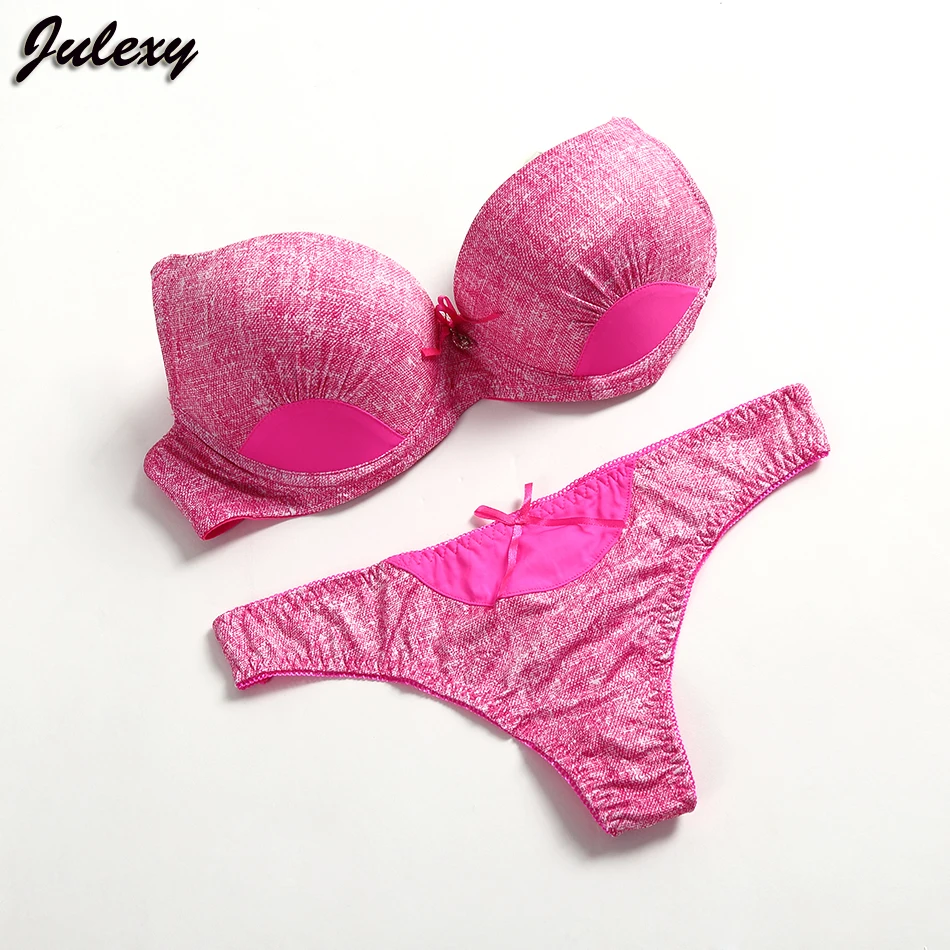 Julexy Flash распродажа Модный комплект нижнего белья пуш ап сексуальные стринги