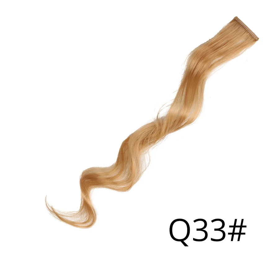 Alileader объемные Волнистые Длинные Синтетические волосы на клипсах для наращивания волос с эффектом омбре 2" 50 см красный синий розовый Радужный чистый цвет - Цвет: Q33