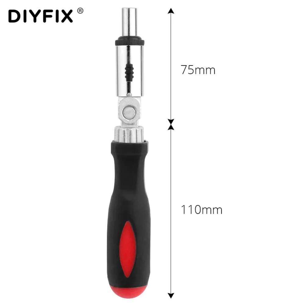 DIYFIX портативный 1/4 дюймовый храповик отвертка шестигранная левая/правая 180 градусов вращающаяся отвертка интерфейс замок ремонтный инструмент